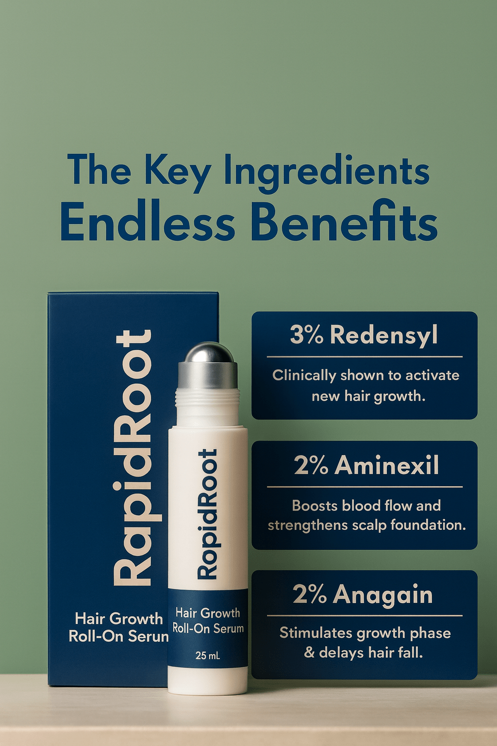 RapidRoot™ Hair Growth Roll-On Serum (25 mL)